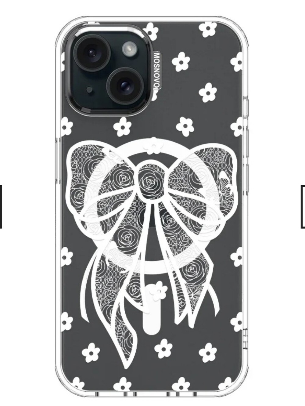 Mosnovo | Lacey Bow Phone Case - iPhone 15 Plus Case | Magsafe Compatible